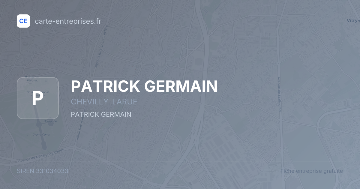 PATRICK GERMAIN — 331034033 — fiche entreprise