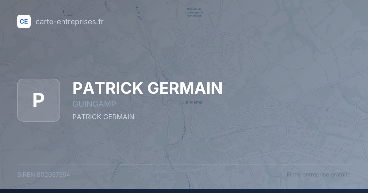 PATRICK GERMAIN — 802057554 — fiche entreprise