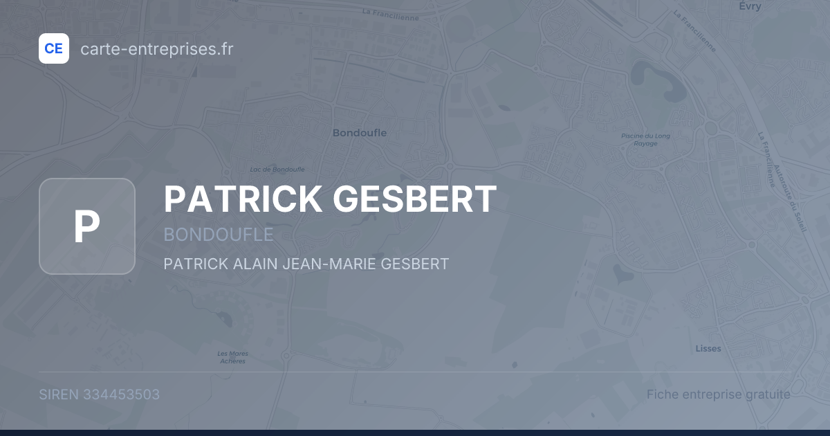 PATRICK GESBERT — 334453503 — fiche entreprise