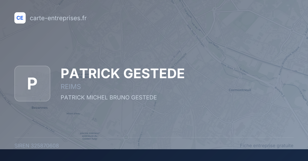 PATRICK GESTEDE — 325870608 — fiche entreprise