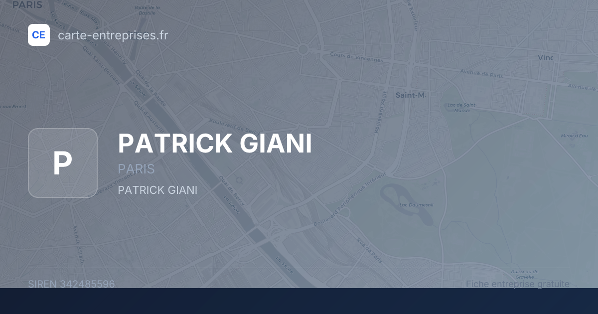 PATRICK GIANI — 342485596 — fiche entreprise