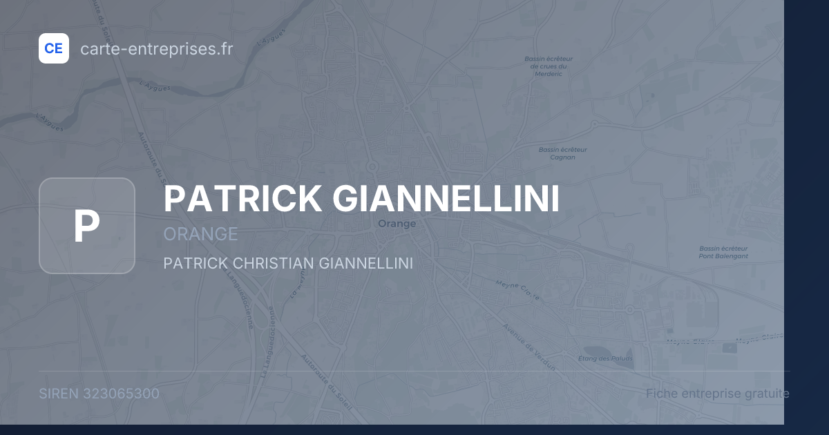 PATRICK GIANNELLINI — 323065300 — fiche entreprise