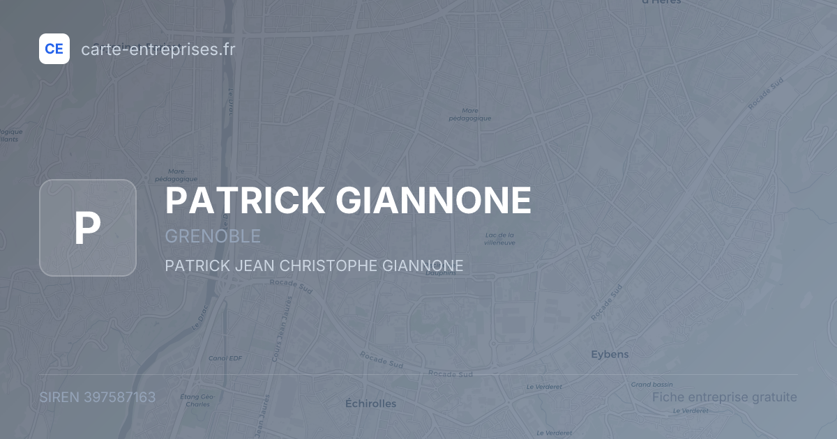 PATRICK GIANNONE — 397587163 — fiche entreprise