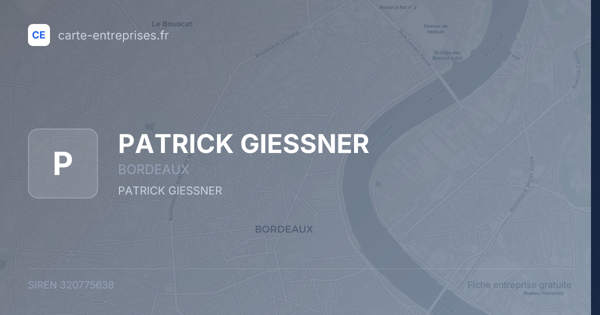 PATRICK GIESSNER — 320775638 — fiche entreprise