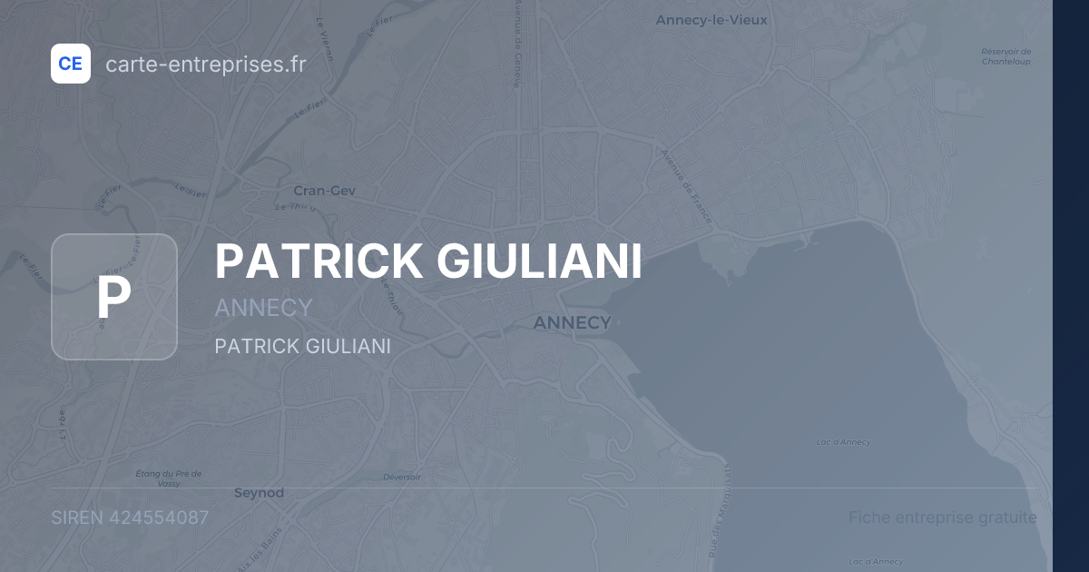 PATRICK GIULIANI — 424554087 — fiche entreprise