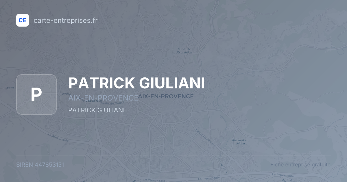 PATRICK GIULIANI — 447853151 — fiche entreprise