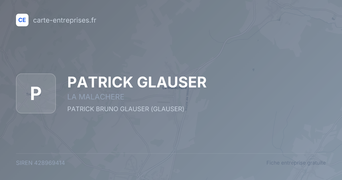 PATRICK GLAUSER — 428969414 — fiche entreprise