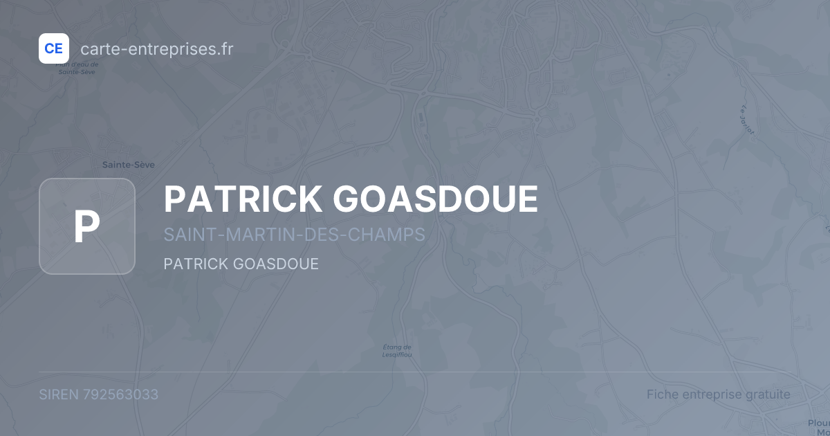 PATRICK GOASDOUE — 792563033 — fiche entreprise