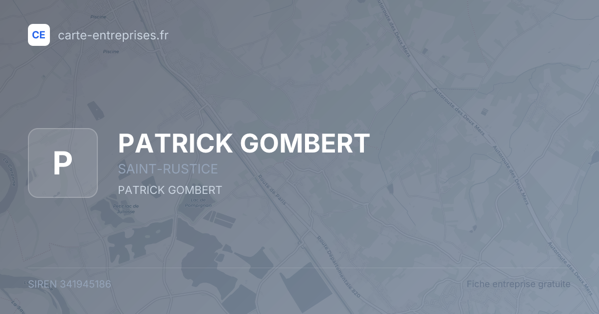 PATRICK GOMBERT — 341945186 — fiche entreprise