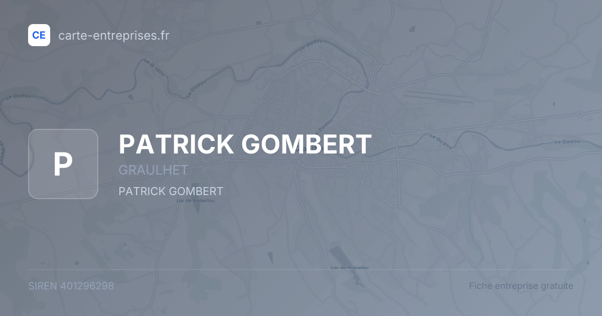 PATRICK GOMBERT — 401296298 — fiche entreprise