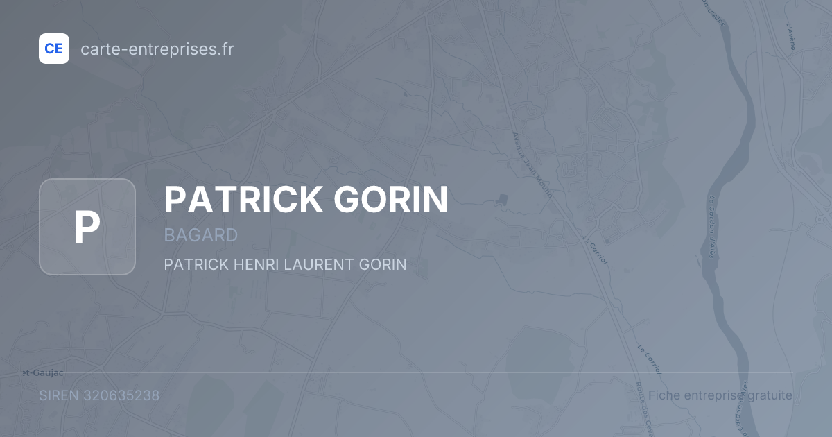 PATRICK GORIN — 320635238 — fiche entreprise