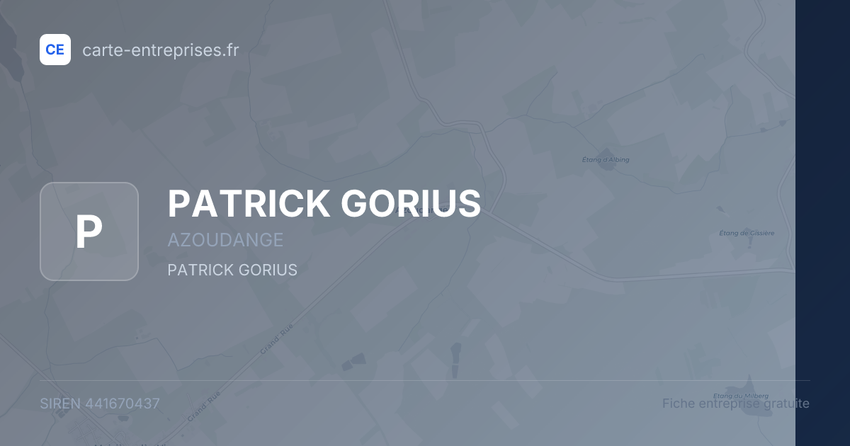 PATRICK GORIUS — 441670437 — fiche entreprise