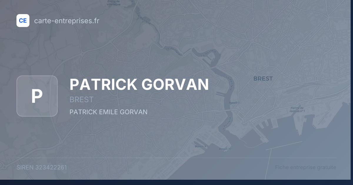 PATRICK GORVAN — 323422261 — fiche entreprise