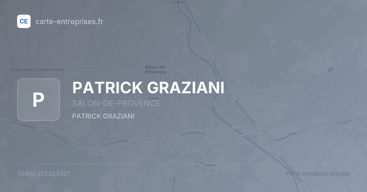 PATRICK GRAZIANI — 392264321 — fiche entreprise