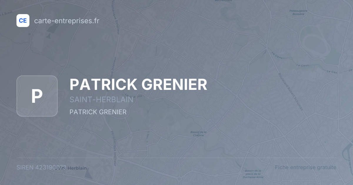 PATRICK GRENIER — 423190073 — fiche entreprise