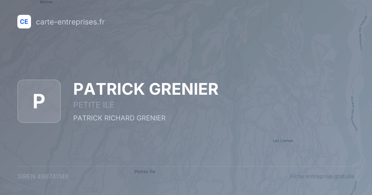 PATRICK GRENIER — 498741149 — fiche entreprise