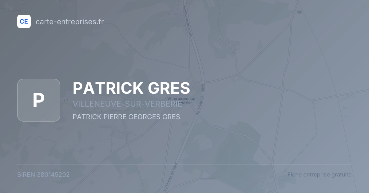 PATRICK GRES — 380145292 — fiche entreprise