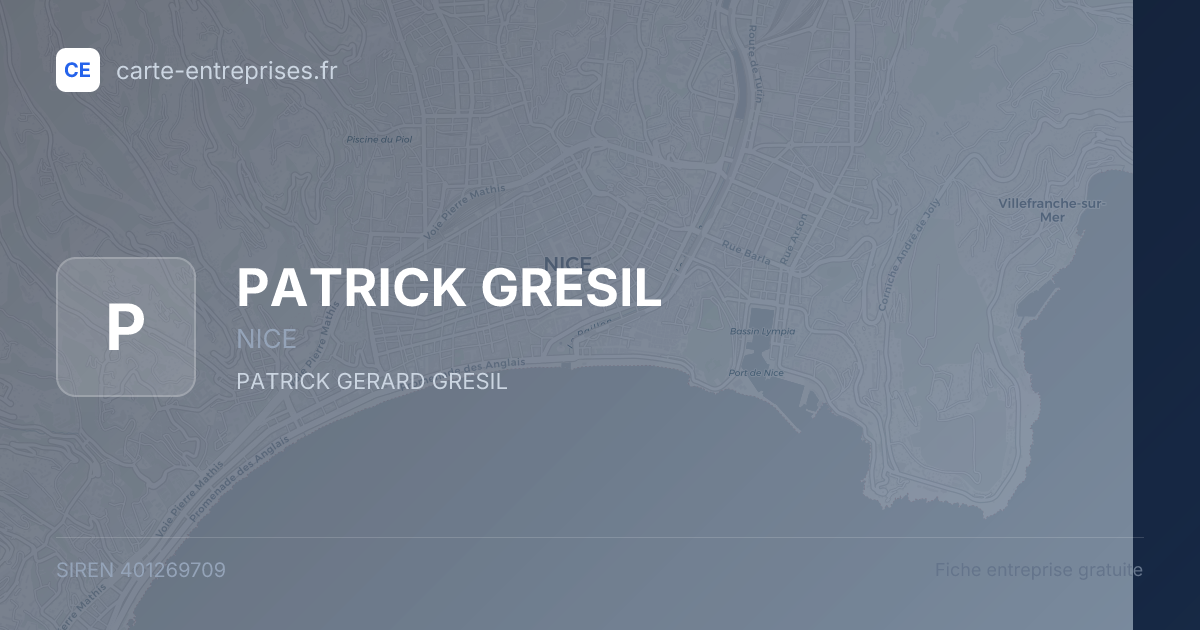 PATRICK GRESIL — 401269709 — fiche entreprise
