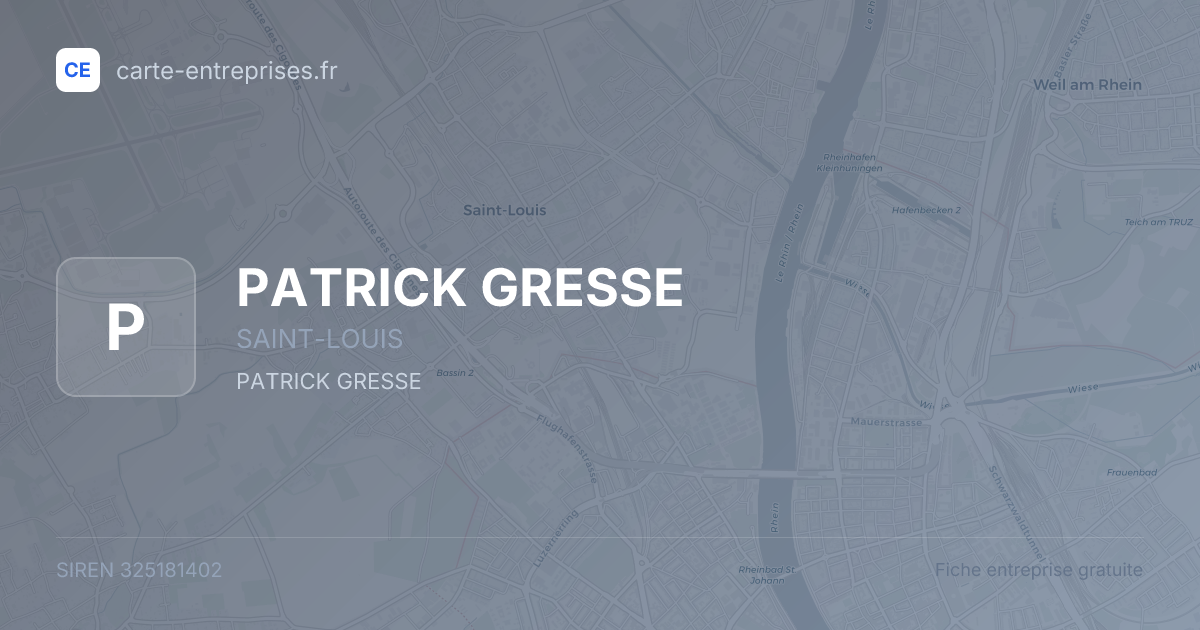 PATRICK GRESSE — 325181402 — fiche entreprise