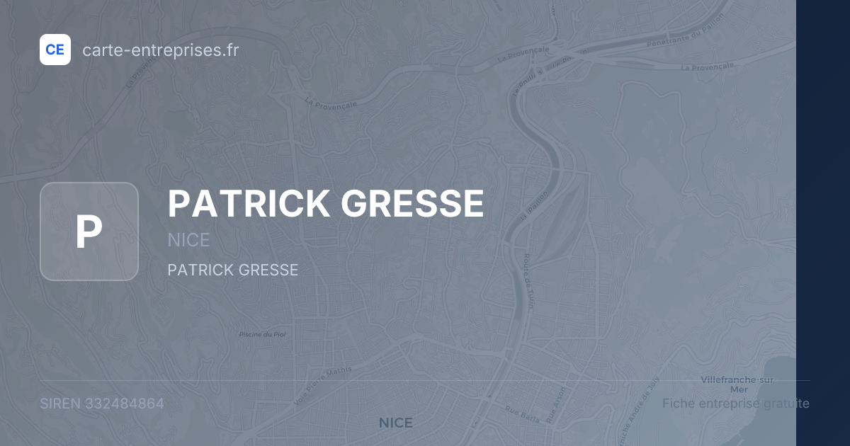 PATRICK GRESSE — 332484864 — fiche entreprise
