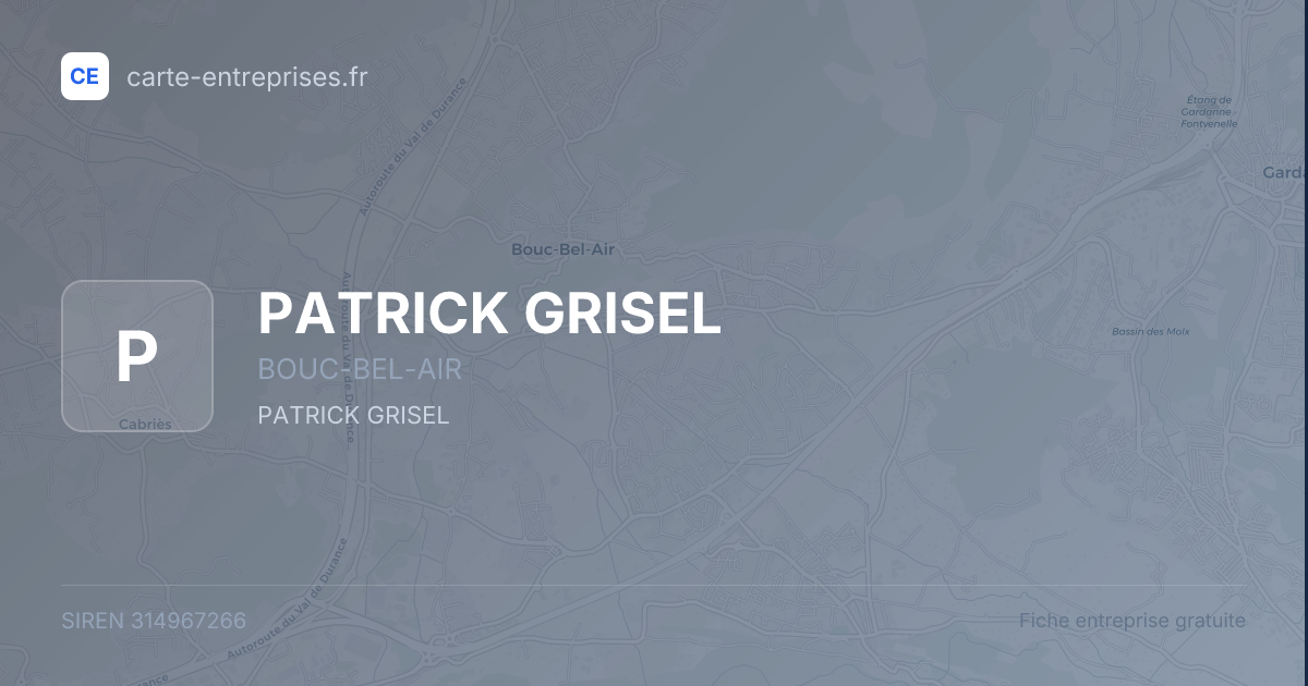 PATRICK GRISEL — 314967266 — fiche entreprise