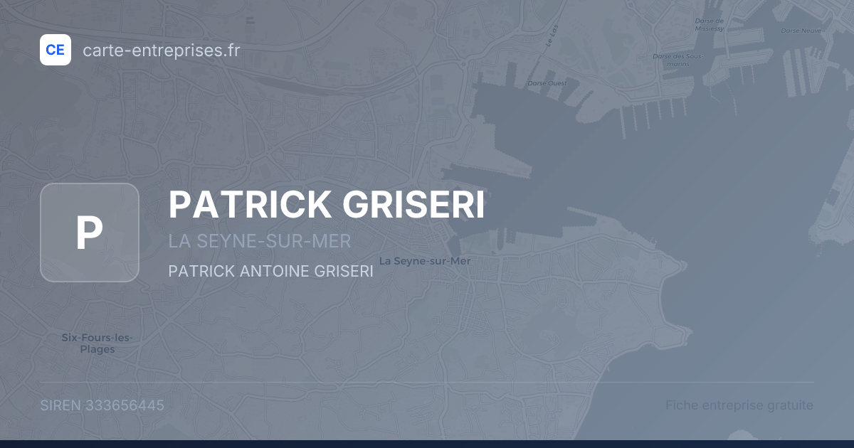 PATRICK GRISERI — 333656445 — fiche entreprise