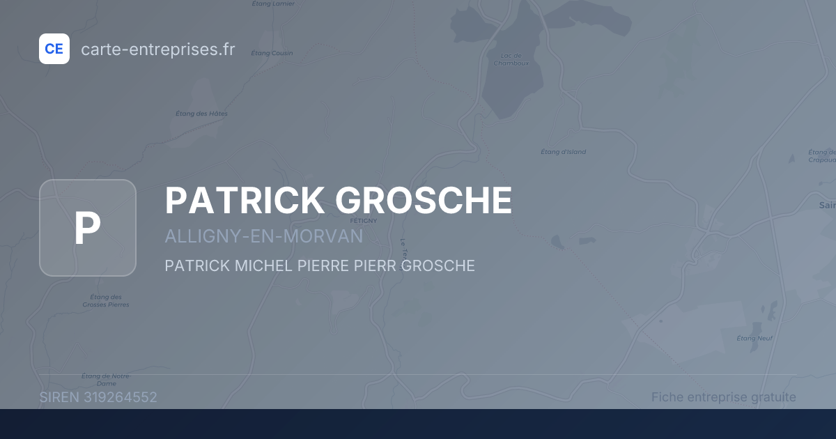 PATRICK GROSCHE — 319264552 — fiche entreprise