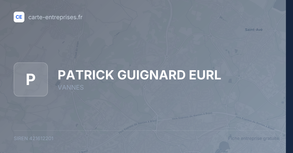 PATRICK GUIGNARD EURL — 421612201 — fiche entreprise