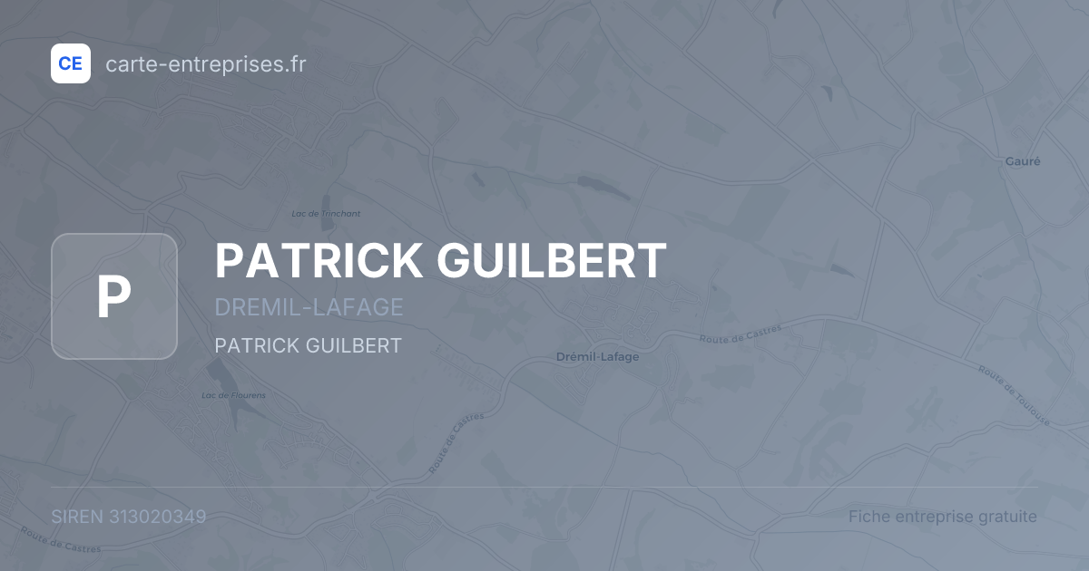 PATRICK GUILBERT — 313020349 — fiche entreprise