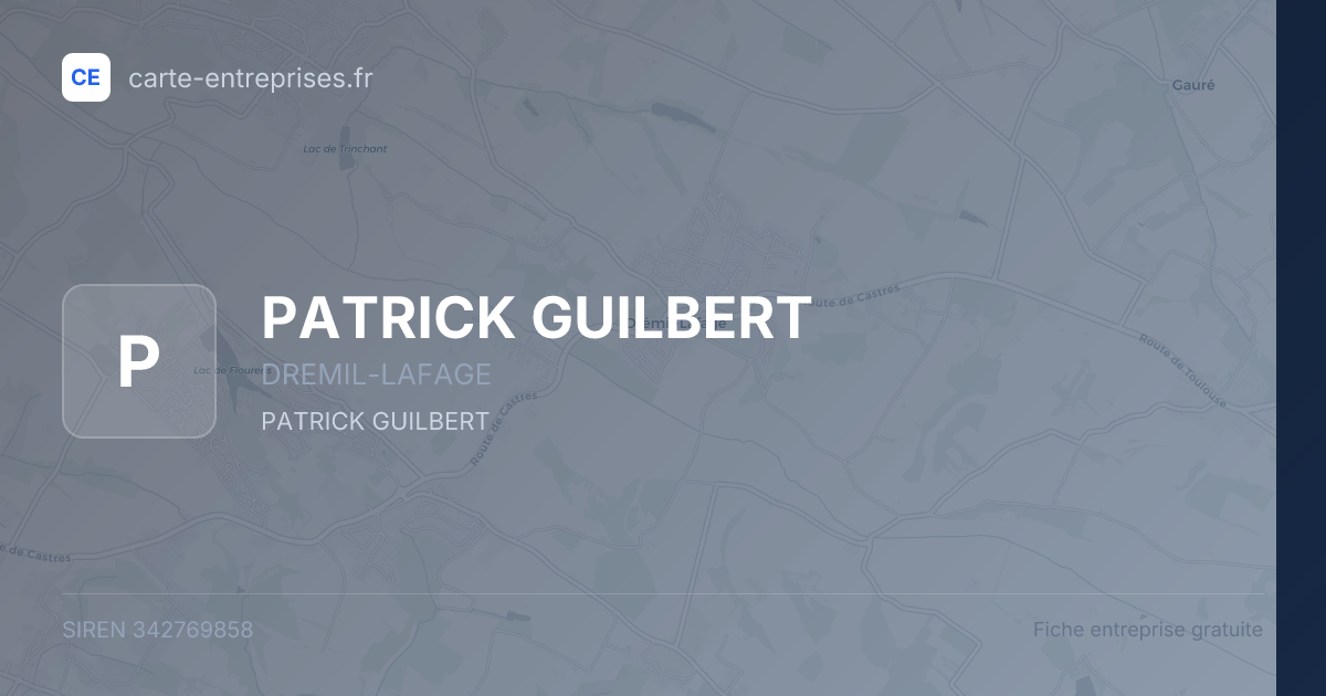 PATRICK GUILBERT — 342769858 — fiche entreprise