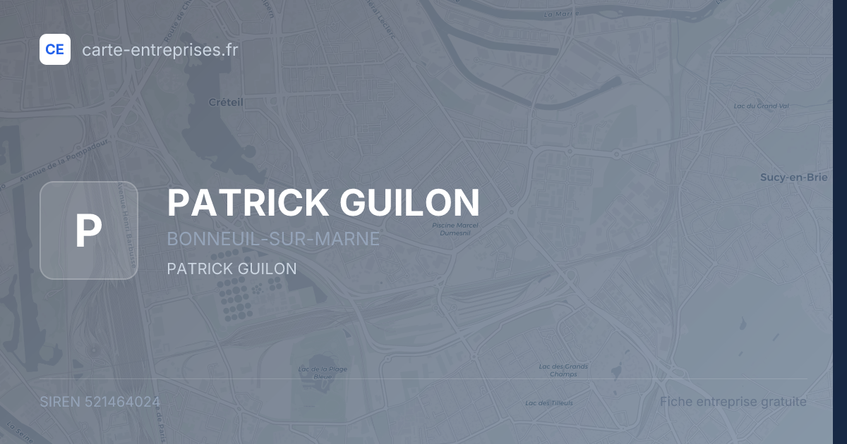 PATRICK GUILON — 521464024 — fiche entreprise