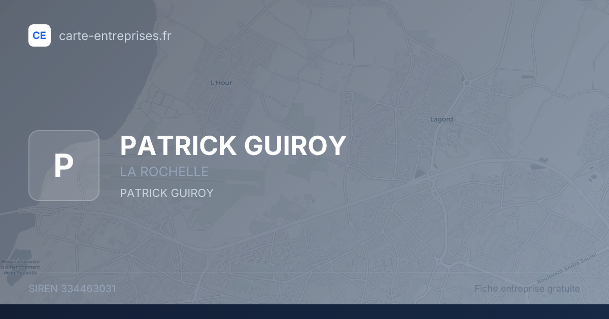 PATRICK GUIROY — 334463031 — fiche entreprise