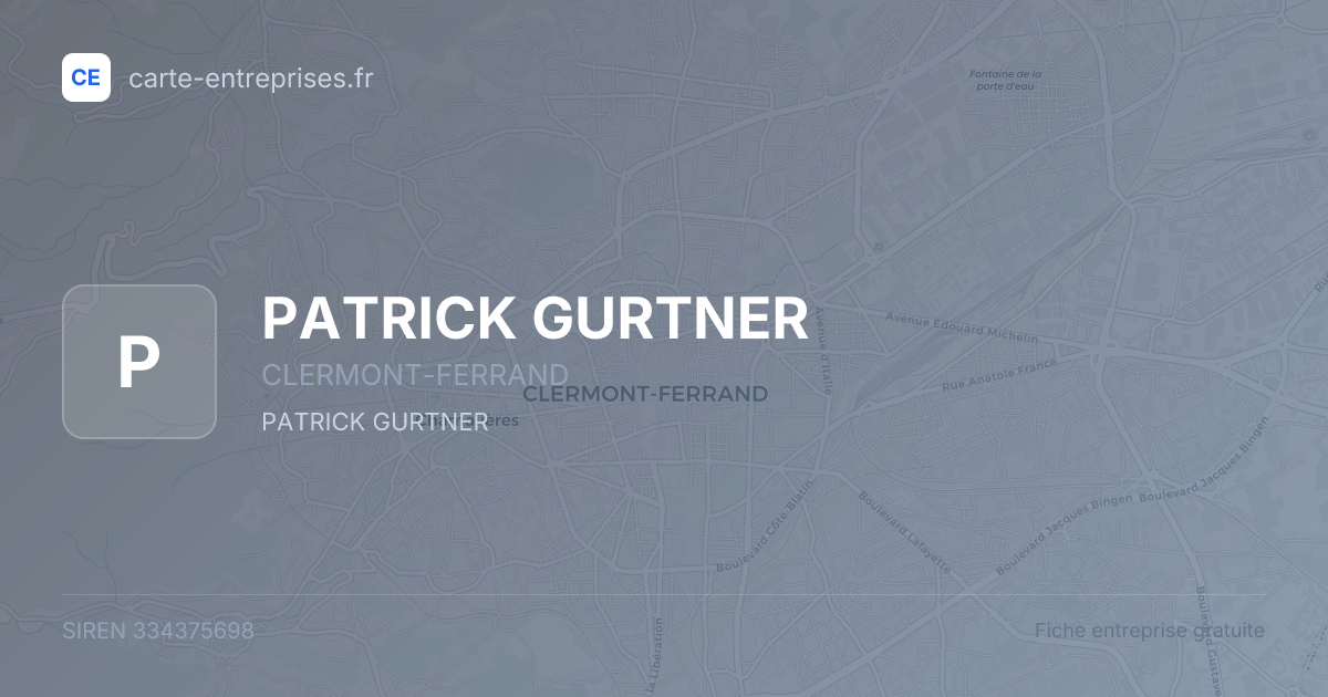 PATRICK GURTNER — 334375698 — fiche entreprise