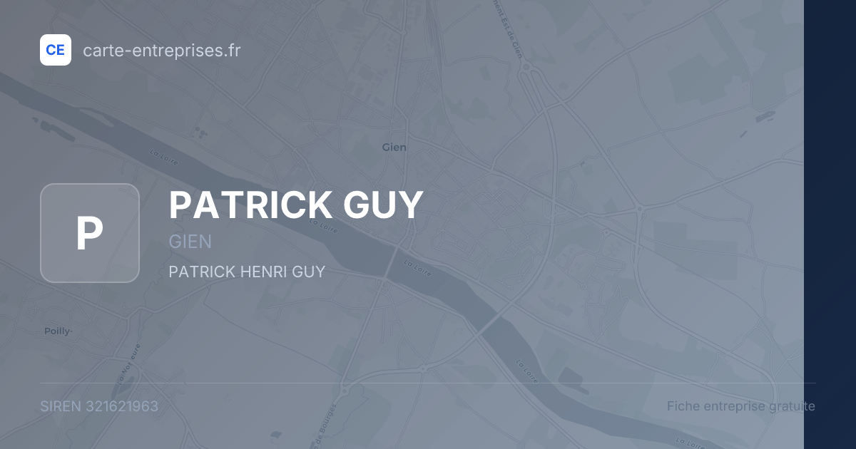 PATRICK GUY — 321621963 — fiche entreprise