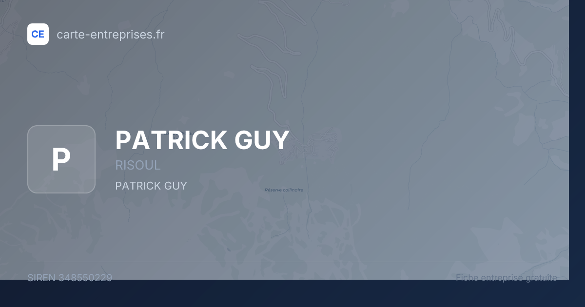 PATRICK GUY — 348550229 — fiche entreprise