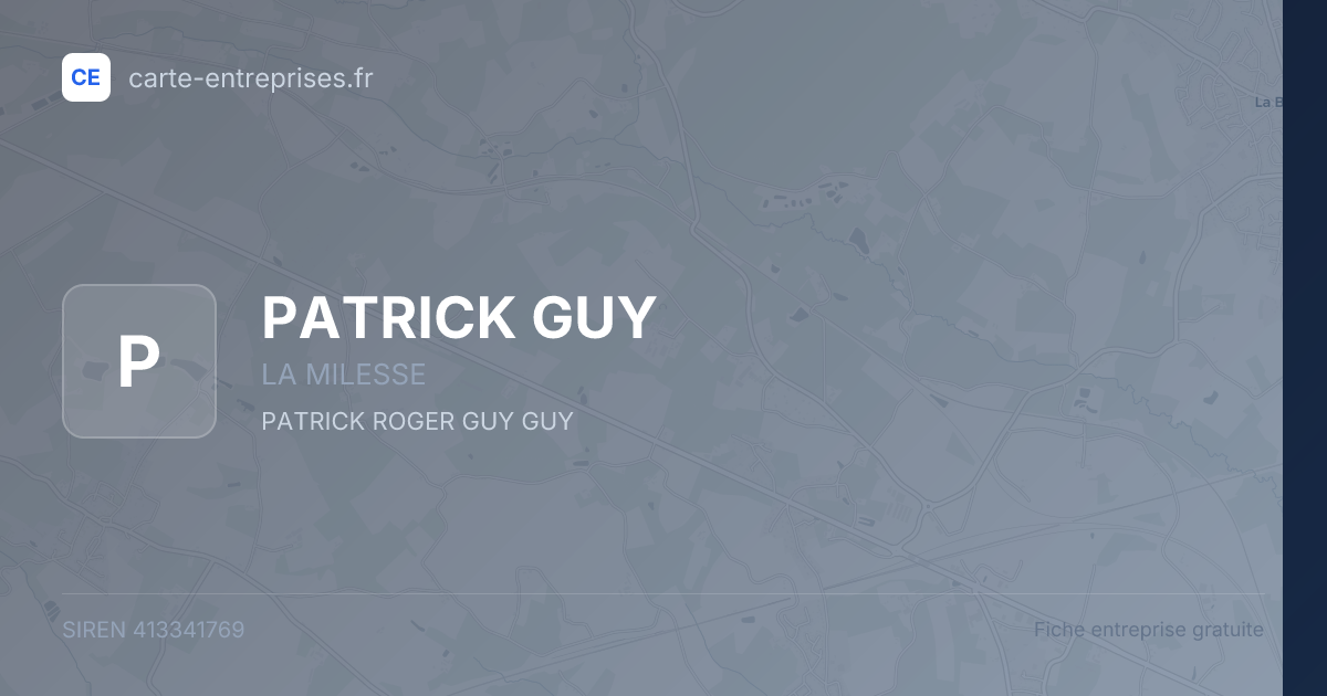 PATRICK GUY — 413341769 — fiche entreprise