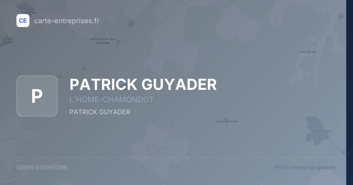 PATRICK GUYADER — 929997096 — fiche entreprise