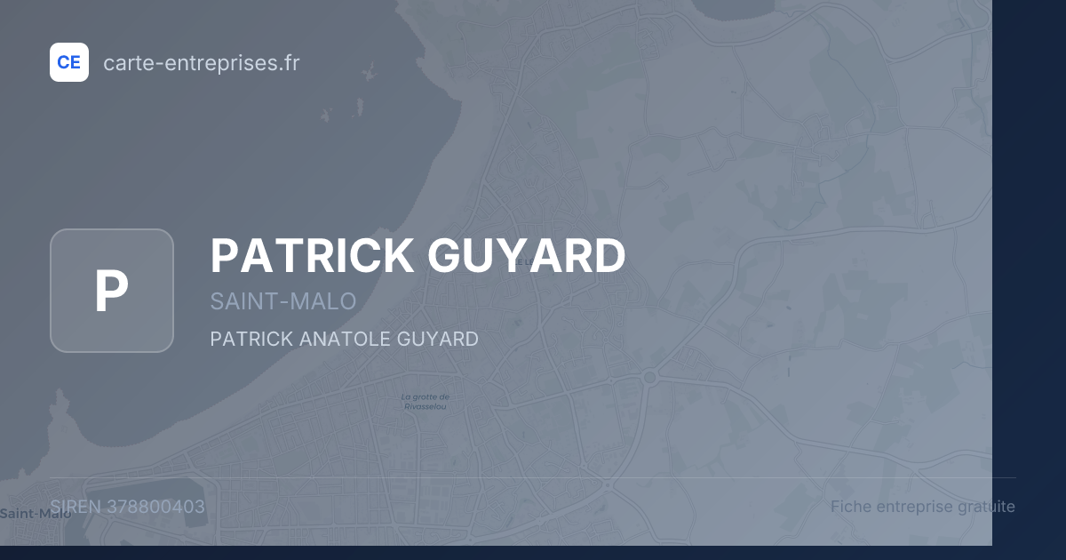 PATRICK GUYARD — 378800403 — fiche entreprise