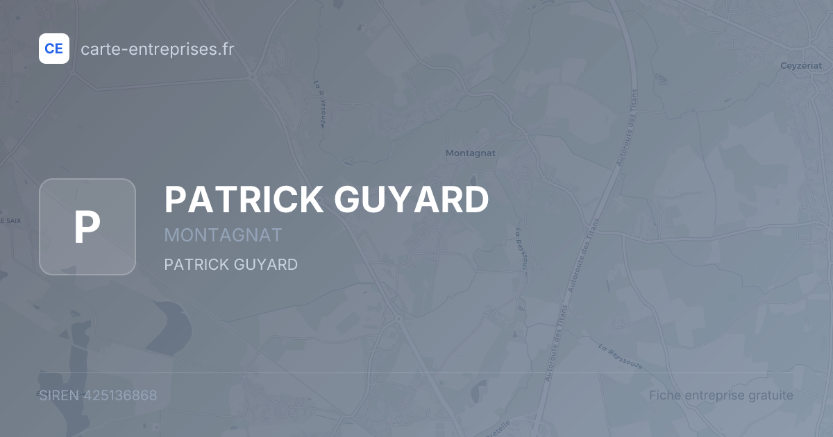 PATRICK GUYARD — 425136868 — fiche entreprise