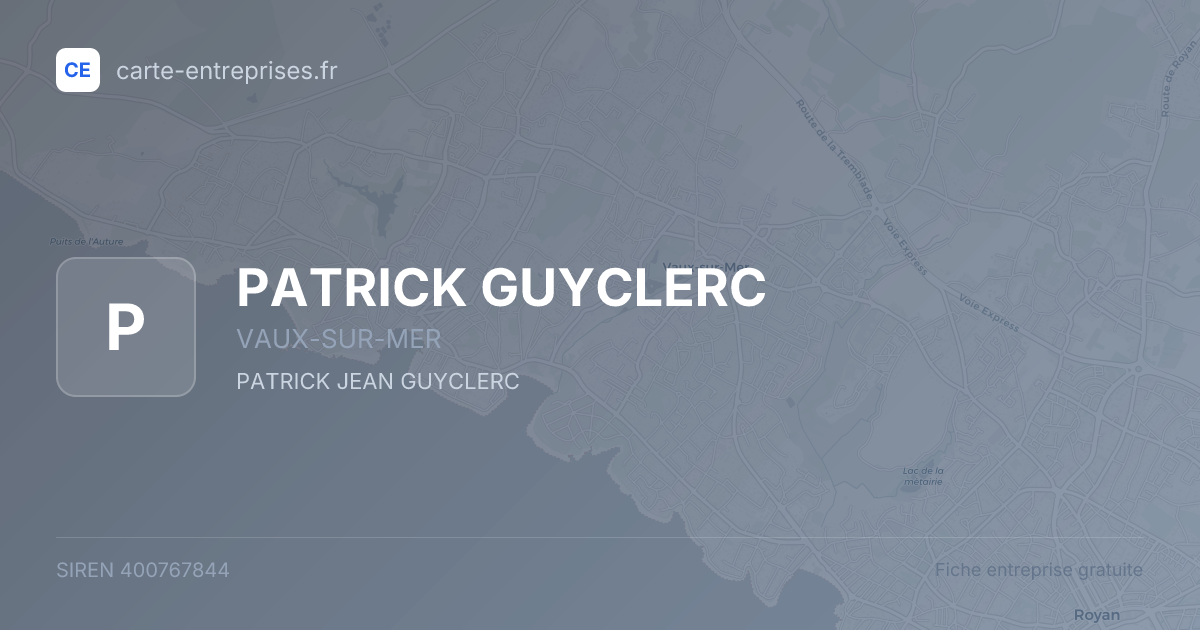 PATRICK GUYCLERC — 400767844 — fiche entreprise