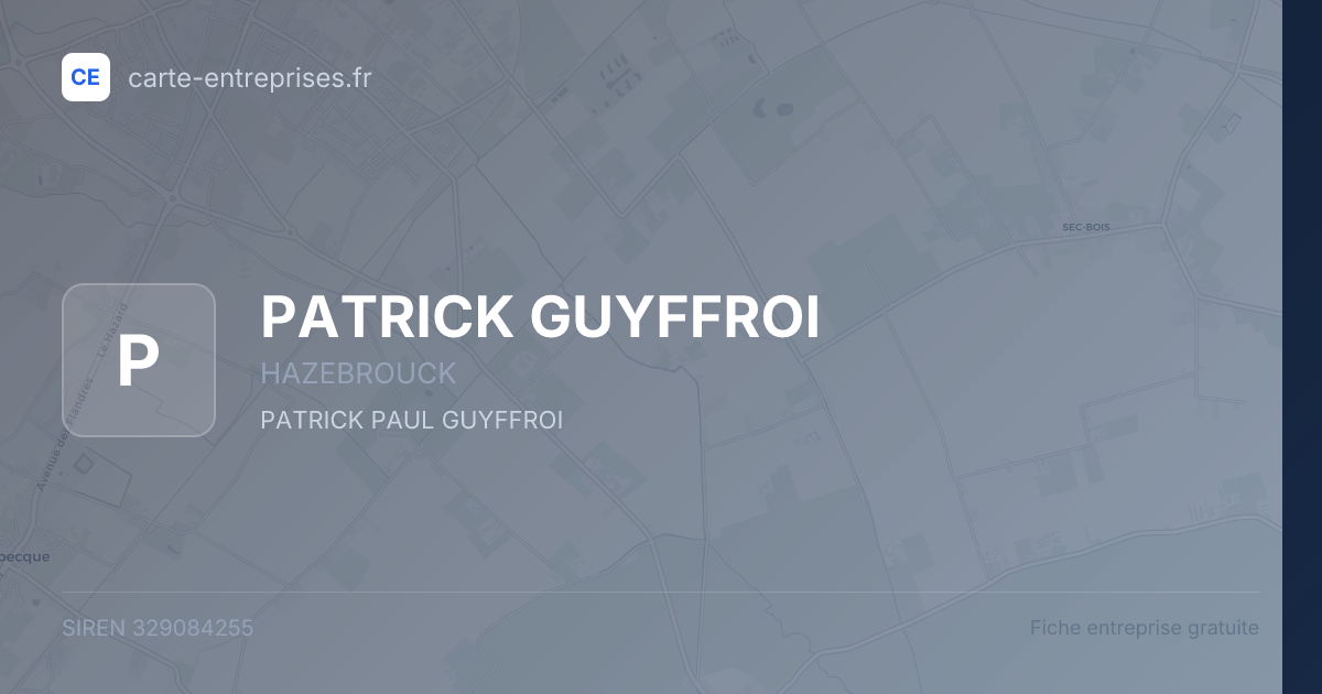 PATRICK GUYFFROI — 329084255 — fiche entreprise