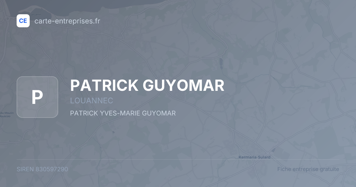 PATRICK GUYOMAR — 830597290 — fiche entreprise