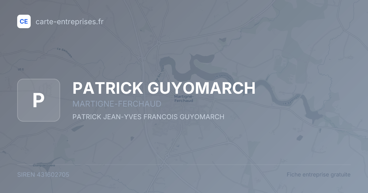 PATRICK GUYOMARCH — 431602705 — fiche entreprise