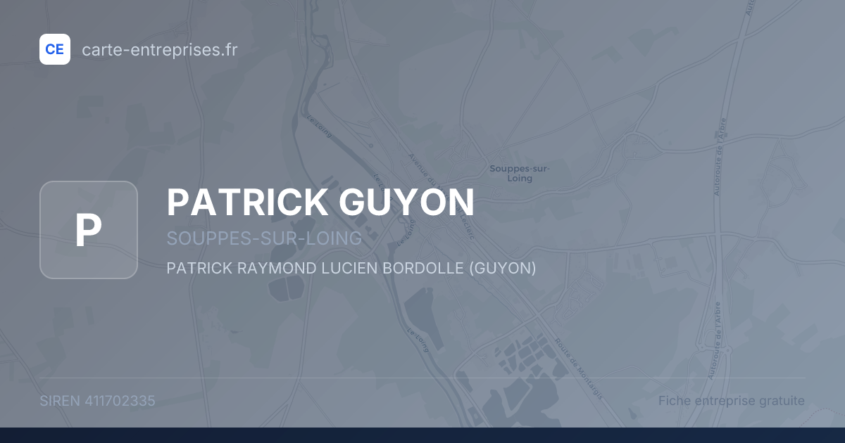 PATRICK GUYON — 411702335 — fiche entreprise