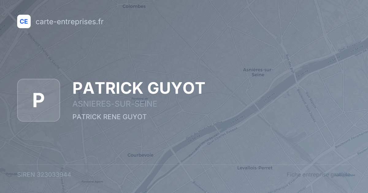 PATRICK GUYOT — 323033944 — fiche entreprise