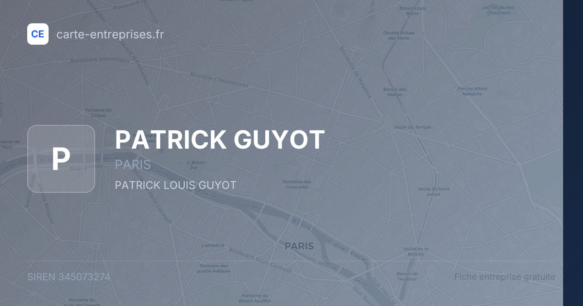 PATRICK GUYOT — 345073274 — fiche entreprise