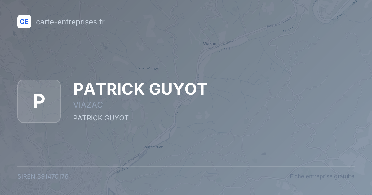 PATRICK GUYOT — 391470176 — fiche entreprise