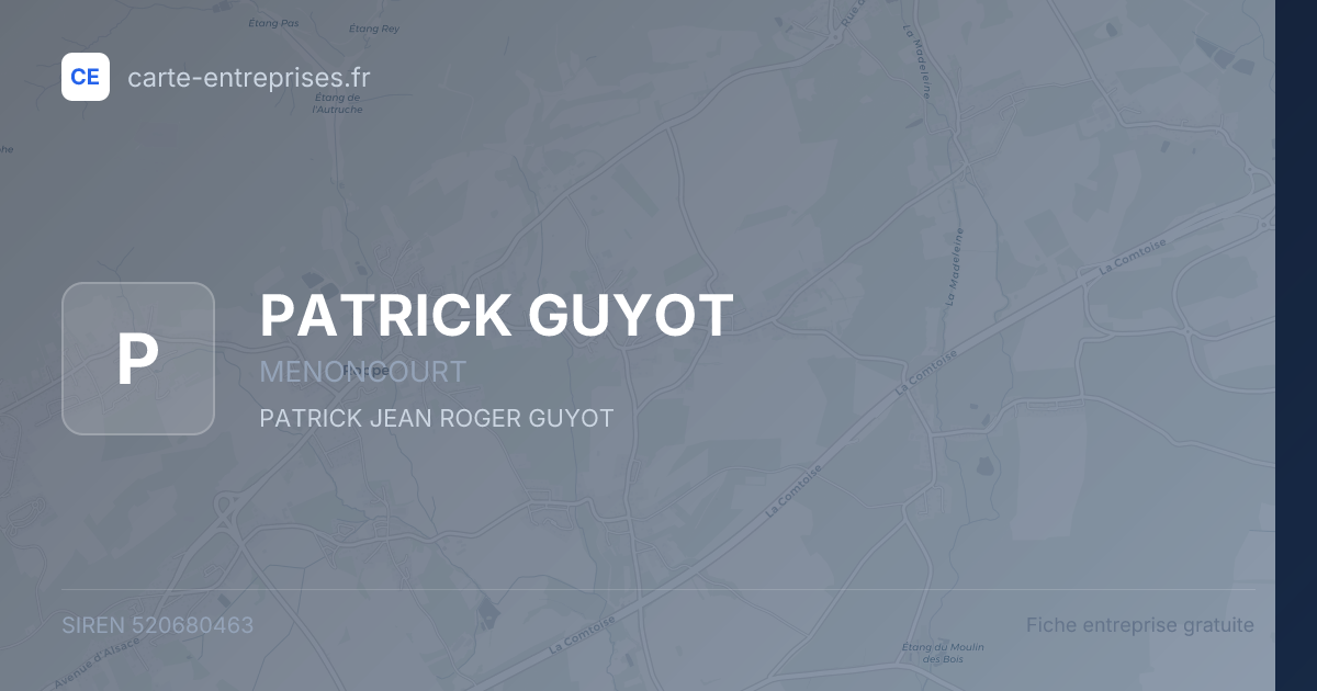 PATRICK GUYOT — 520680463 — fiche entreprise