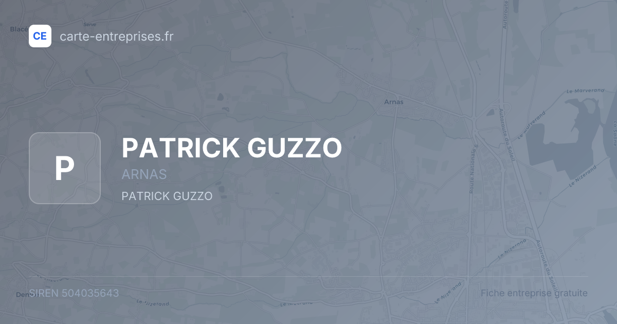 PATRICK GUZZO — 504035643 — fiche entreprise