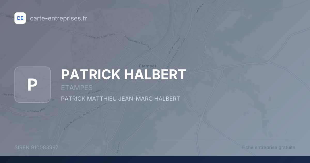 PATRICK HALBERT — 910083997 — fiche entreprise